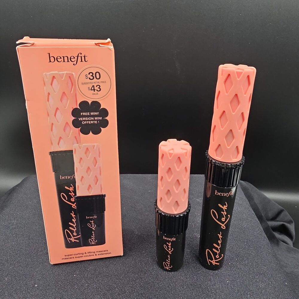 Benefit GET ROLLIN Roller Lash Super Curling & Lifting Mascara full +travel NIB